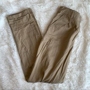 High waisted tan pants